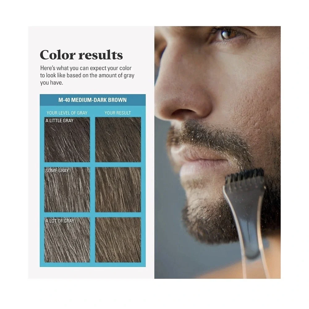 Just‎ For Men Mustache & Beard Brush-In Color Gel Medium Dark Brown M40 1 Count